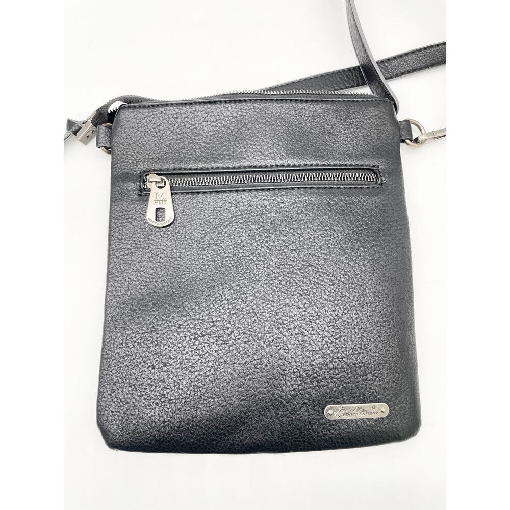 Montana West Crossbody Bag Black Faux Leather Studded Boho Western‎ Minimalist - Picture 2 of 13